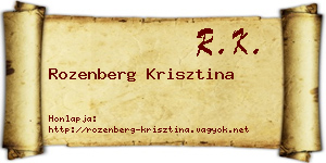 Rozenberg Krisztina névjegykártya